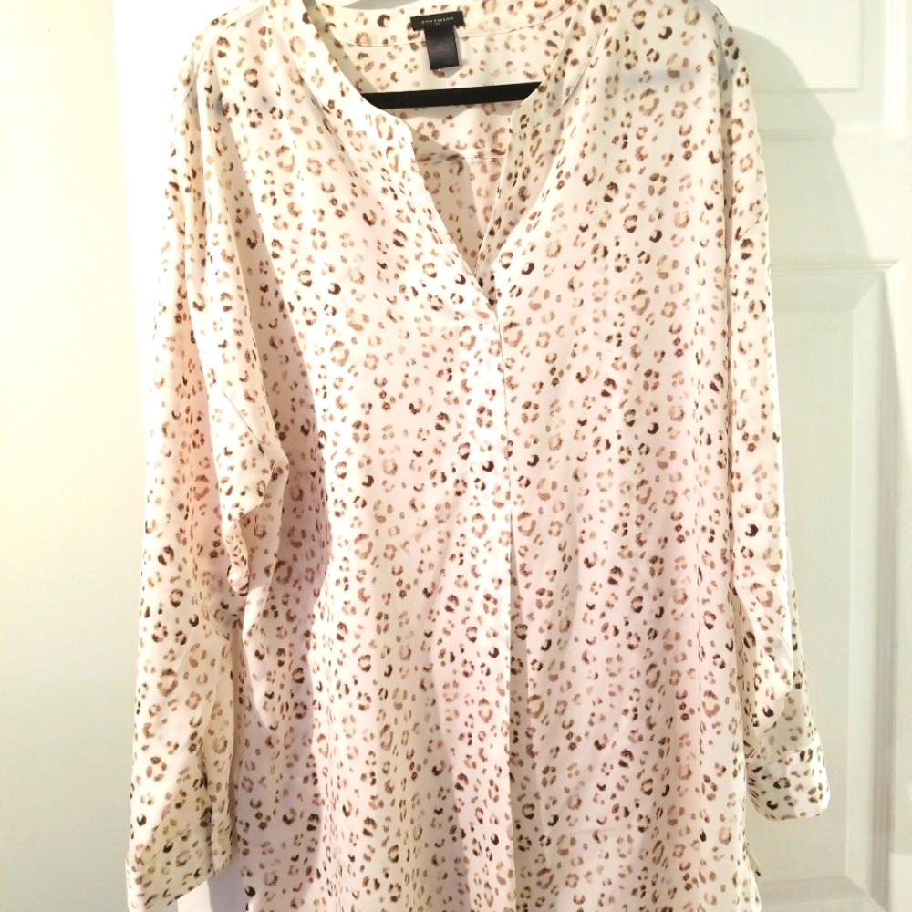 Ladies Tunic dress shirt, soft animal print